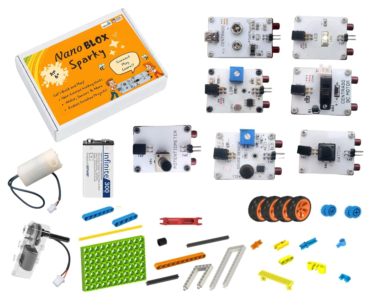 Nano Blox Sparky - Jouet Éducatif Électronique pour Enfants | Kit STIAM