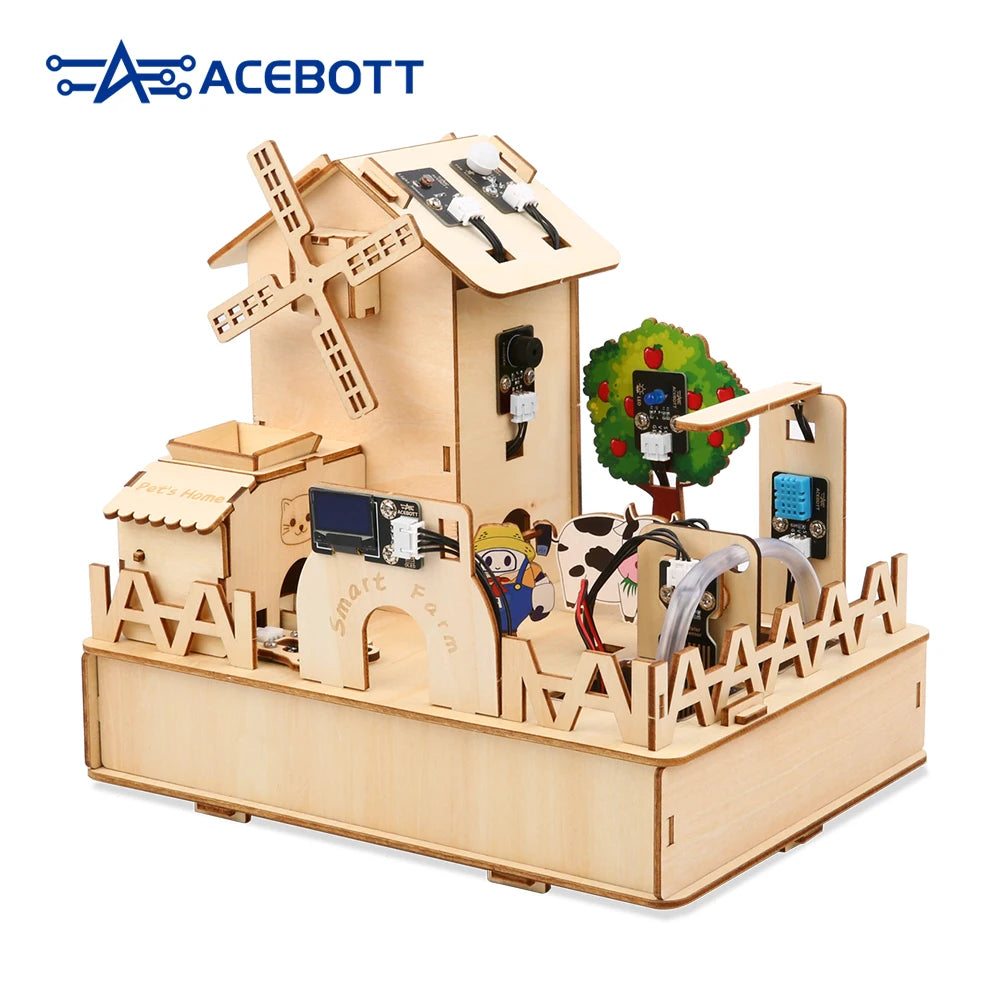Maison en Bois Projets IoT Kit de Démarrage Ferme Intelligente STEM pour Arduino