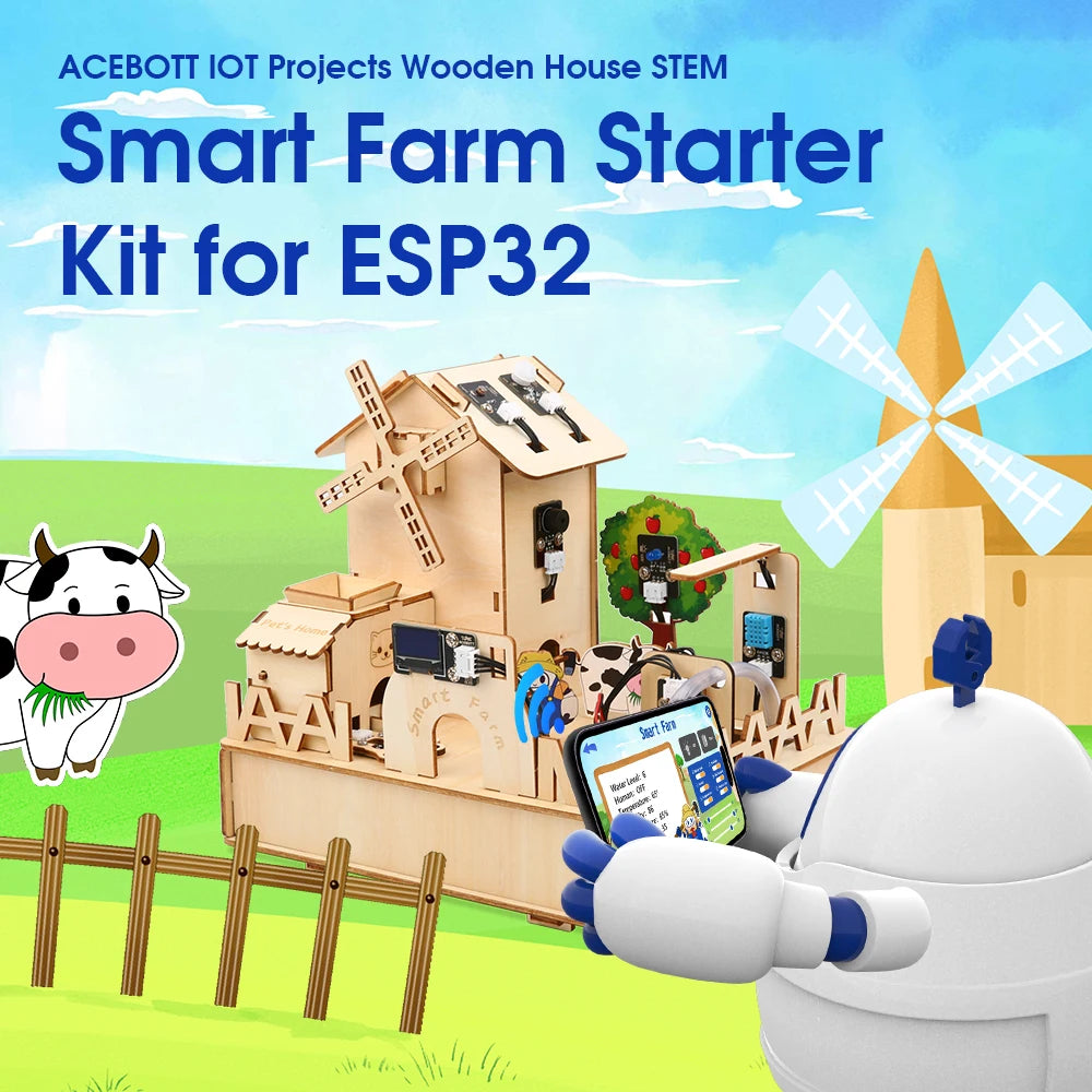 Maison en Bois Projets IoT Kit de Démarrage Ferme Intelligente STEM pour Arduino