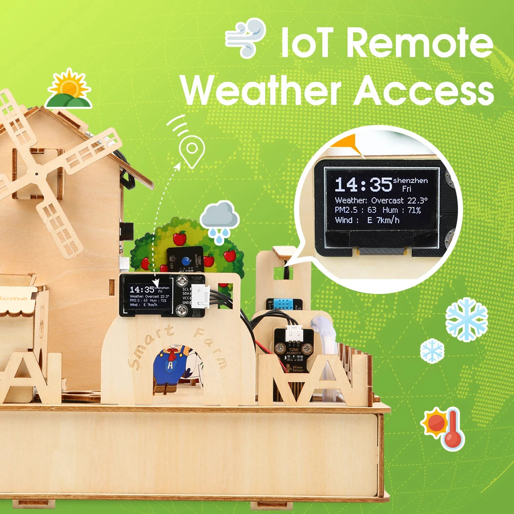 Maison en Bois Projets IoT Kit de Démarrage Ferme Intelligente STEM pour Arduino